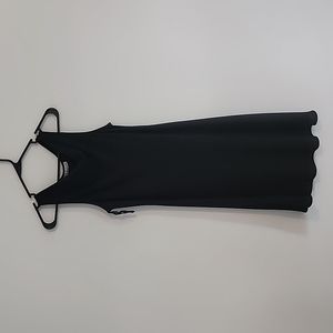 Black chiffon crowl neck dress